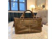 CELINE Boogie Bag Olive Khaki Leather Gold Hardware Vintage Early 2000s Italy picture