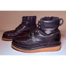 Harley-Davidson Men's Beau Leather Motorcycle Wedge Boots | Black | Size 11.5 picture