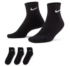NEW Nike Everyday Cushioned Unisex Adult 3 Pair SX7667-010 Quarter Ankle BLACK picture
