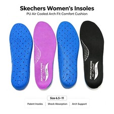 Skechers Women' Sz 6.5-11 PU Air Cooled Arch Fit Comfort Cushion Patent Insoles picture