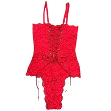 NWT $98 We Are HAH X Free People Spinster Reversible Bodysuit XS Siren Red Top picture