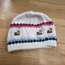 New Girls 5-7 GYMBOREE Smart & Sweet Yorkie HAT Cap Pink Blue White Design picture