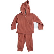 NEW Modern Moments 12M Terracotta Hooded Sweater & Waffle Knit Pants Set picture