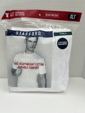Stafford 4-Pack Mens Premium Heavyweight 100% Cotton Crew-Neck T-Shirt TALL-XL picture