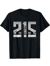 Vintage Philadelphia Philly 215 Area Code Skyline T-Shirt - Soft, Breathable Cot picture