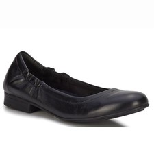 Ros Hommerson Tess Women's Ballet Flats Round Toe Slip On Black Leather 9.5W picture