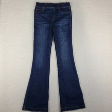 SPANX Pull On Jeans Womens Medium Blue Flared Leg Dark Wash Denim picture