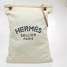 HERMES Aline Shoulder Bag Toile Chevrons 100% Cotton Leather WE France 80KE399 picture