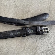 Vintage 30s 40s Forestry Belt Black Leather RRL Style Large picture