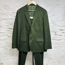 J Crew Ludlow Green 2-Button Italian Fabric Cotton Suit 44R Jacket 36x30 Pants picture