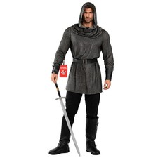 Men`s Medieval Knight Costume Adult Chain Mail Shirt Crusader S - 3XL Halloween picture