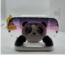 Versace Women’s Gianni Versace Signature Rimless Shield Sunglasses Gold Purple picture