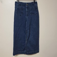 Maeve Anthropologie COLETTE High Rise Wide Leg Cropped Jeans Size 27 Medium Wash picture