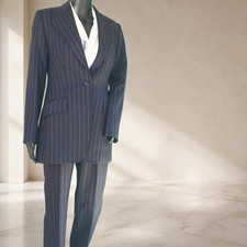Authentic Dolce & Gabbana Women's Pinstripe Wool Suit IT 44 US 8 Made in Italy picture