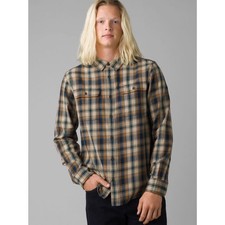 Prana Men's Edgewater Button-Down Shirt in Tan and Navy NWT picture