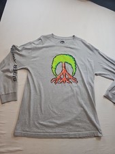 Gnarly Skull Peace Tee Large Cotton T-Shirt  Size L Long Sleeve picture