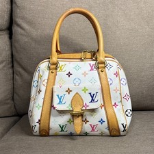Louis Vuitton Priscilla White Multicolor Monogram Satchel Bag Authentic picture