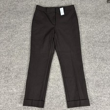 NWT Ann Taylor The Ankle Pant High Rise Cuffed Black Bi-Stretch Womens 4P Petite picture
