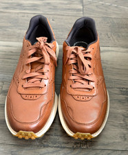 Cole Haan Men’s Brown Leather Lace-Up Sneakers, Perforated Logo Accents picture