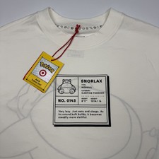 Pokemon Snorlax Shirt Mens Medium White Graphic Adult Trainer T-Shirt Tee picture