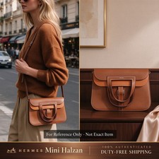 Hermès Mini Halzan Caramel SHW Barenia Leather Top Handle Shoulder Bag Rare picture