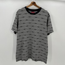 SS19 2019 Supreme Logo Stripe S/S Top Tee in Black XL picture