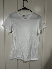 Vintage Hanes White Blank T Shirt Medium 60s USA Single Stitch picture