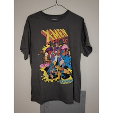 Marvel X-Men ‘97 T-Shirt Faded Charcoal Wolverine Magneto Storm Tee Size L picture
