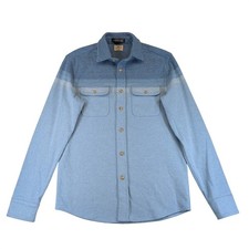 Faherty The Legend Sweater Shirt Mens XS Blue Chevron Knit Button Up MXC0002-KCO picture