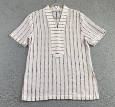 MR TURK Pink Red White 100% Cotton Short Sleeve Retro Mid-Century Shirt Small S picture