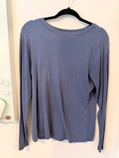 A New Day Blue Ribbed Long Sleeve Top Large picture