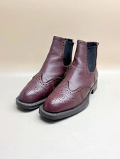Prada Brogue Chelsea Ankle Boots Burgundy EU 38 picture