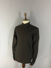 Allsaints Mens Casual Shirt Size L Brown Cotton Long Sleeve Button Up picture