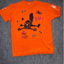 Vintage 80s Halloween T Shirt XL Screen Stars Black Cat Ghost Single Stitch USA picture