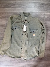 Carhartt WIP Vintage washed distressed Michigan double pocket long-sleeved LARGE picture