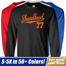 Shovelhead 77 Jersey Long Sleeve T-Shirt 1977 FLH Chopper Bobber Motorcycle Tee picture