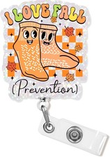 I Love Fall Nurse Badge Reel Cute Work Badge Holder Retractable picture
