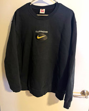 Supreme x Nike Jewel Crewneck Sweatshirt Black Gold XL picture