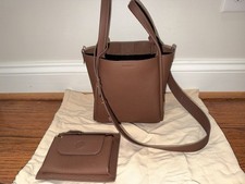 Songmont Medium Song Bag Leather Chocolate Crossbody Shoulder Bag Strap w/ pouch picture