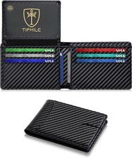 Men's Slim RFID Blocking Leather Wallet 12 Card Holder Front Pocket Bifold picture