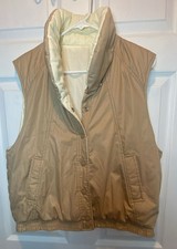 Vintage Reversible Puffer Vest Beige Ivory picture