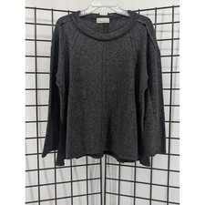 Zenana Pullover Top Women L/XL Black NWOT Relaxed Seam Detail HT-2463A picture