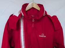 OMEGA Official Timekeeper Olympic Crew Jacket Men's XL Red Hooded Rare picture