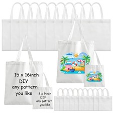 TAOZIM Sublimation Blank Tote Bags, 20Pcs Canvas Tote Bags, White picture