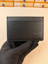 LOUIS Men’s Black Leather Slim Card Holder Card Case picture