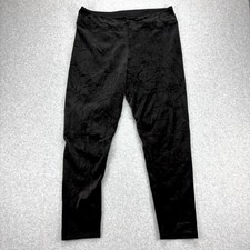 Cuddl Duds Leggings Women XL Black Double Plush Velour Warmth Comfort High Waist picture