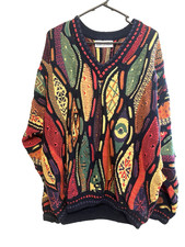 XL) CARLO ALBERTO Cosby Biggie Cooge Textural Colorful VTG Australia Sweater picture