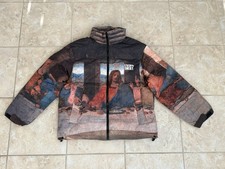 I Don’t Smoke Last Supper Puffer Jacket Renaissance Art Graphic Full Zip Coat picture