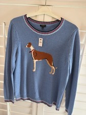 NWT Talbots Women's Blue Dog Sweater - Petite Large (PL) -  picture