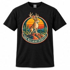 Jackalope Desert Sunset Cactus Vintage Western Graphic Unisex T-Shirt Gift picture